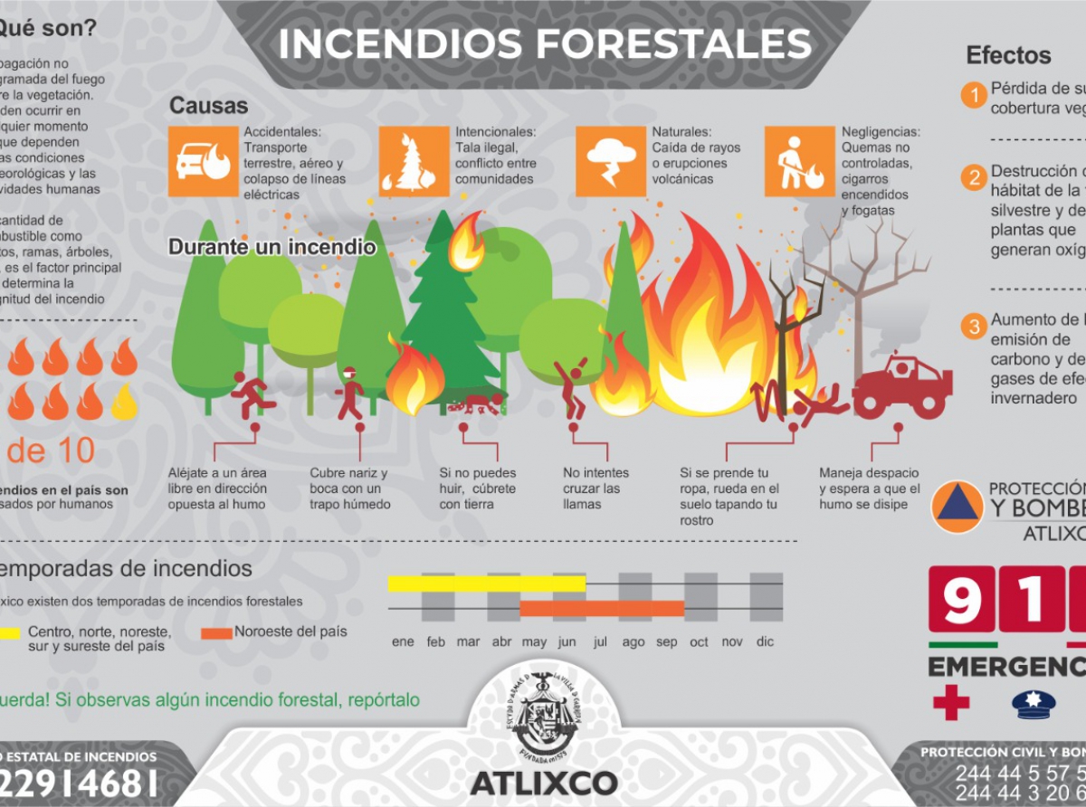 Emite Protección Civil de Atlixco recomendaciones para evitar incendios forestales