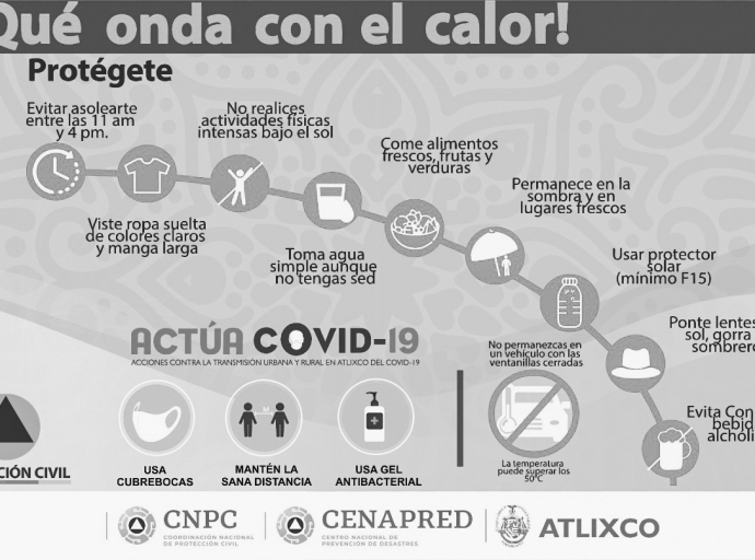 Emiten recomendaciones por temporada de calor en Atlixco