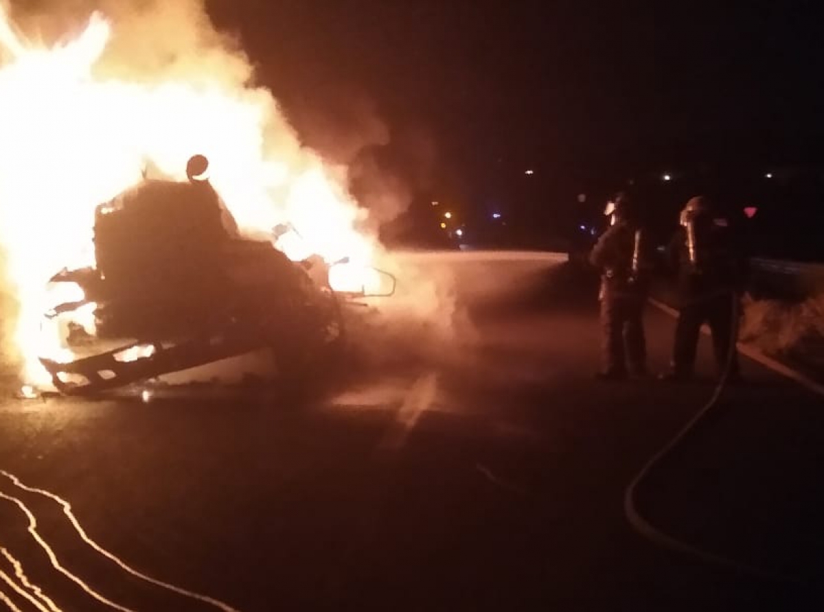  Se incendia tráiler en la Atlixcayotl 