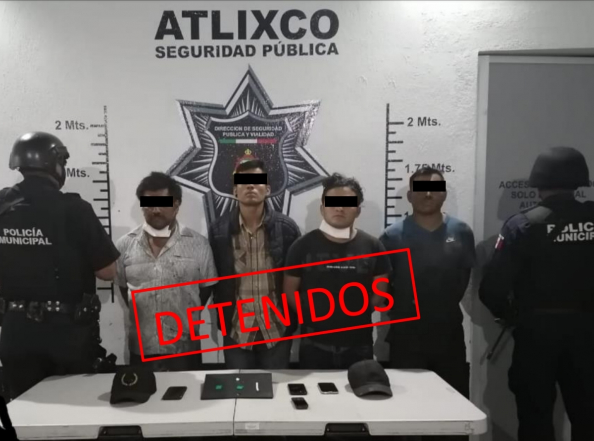 Sujetos son detenidos por robo de autopartes en Atlixco 