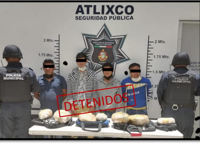 Los detienen con ocho kilos de marihuana en Atlixco 