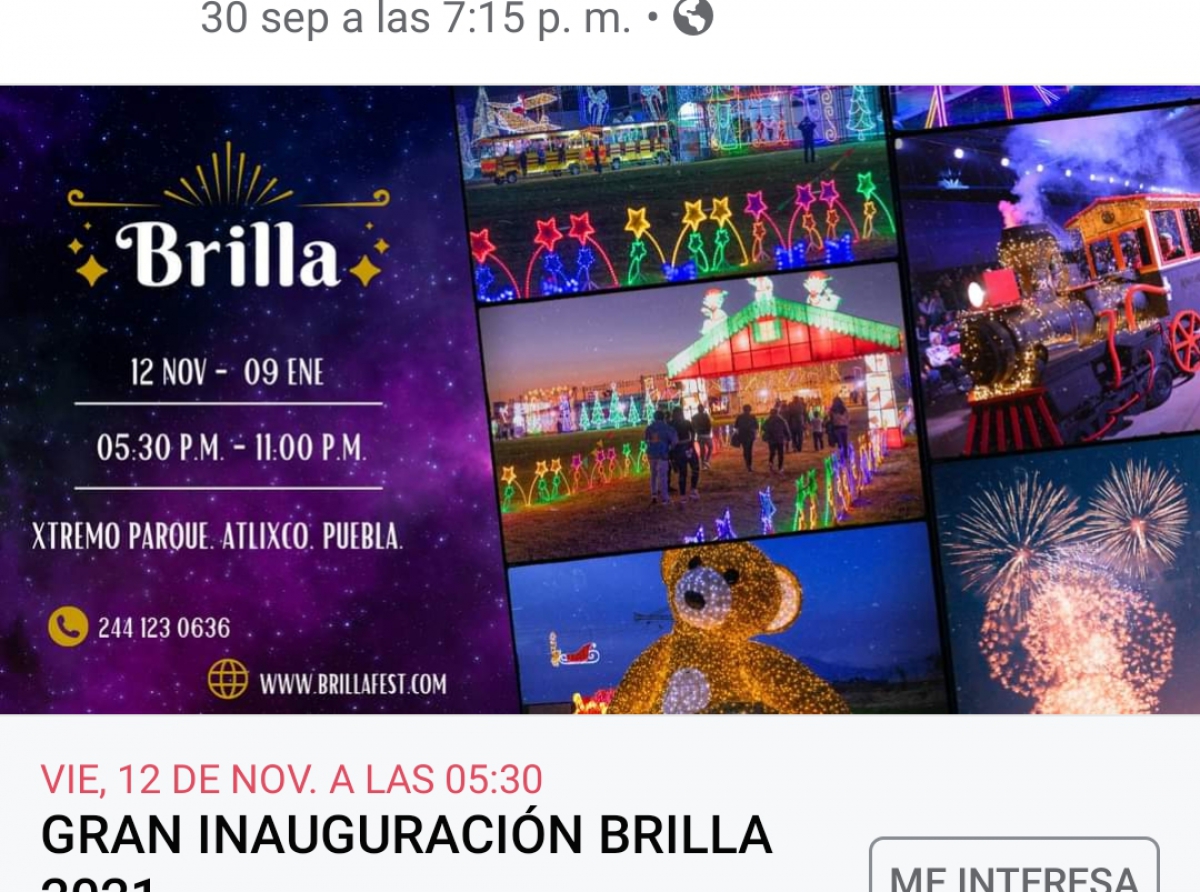 Comienzan a vender por internet el espectáculo Brilla en Atlixco 