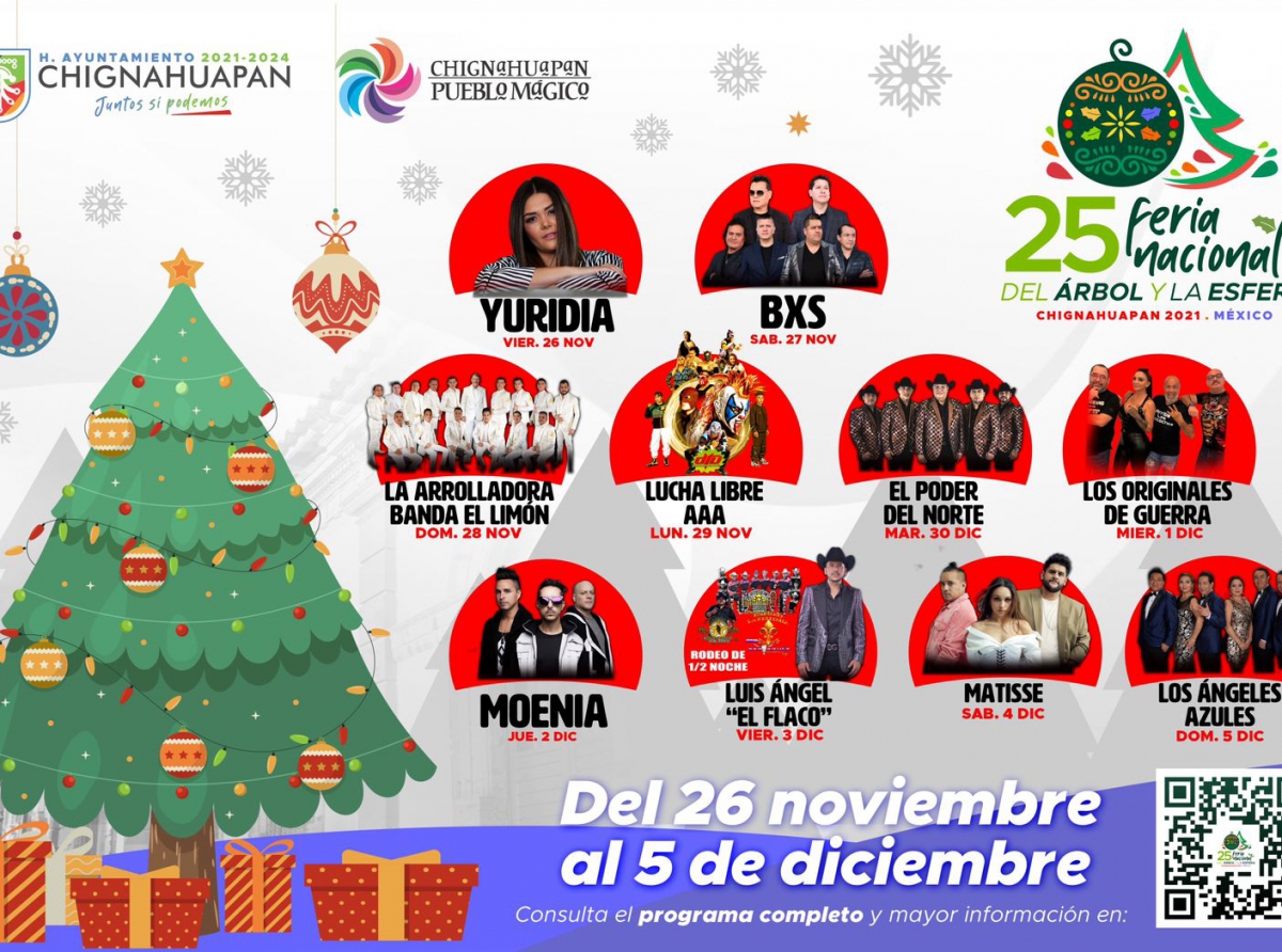 Presenta Chignahuapan la edición 25 de la Feria del Árbol y la Esfera