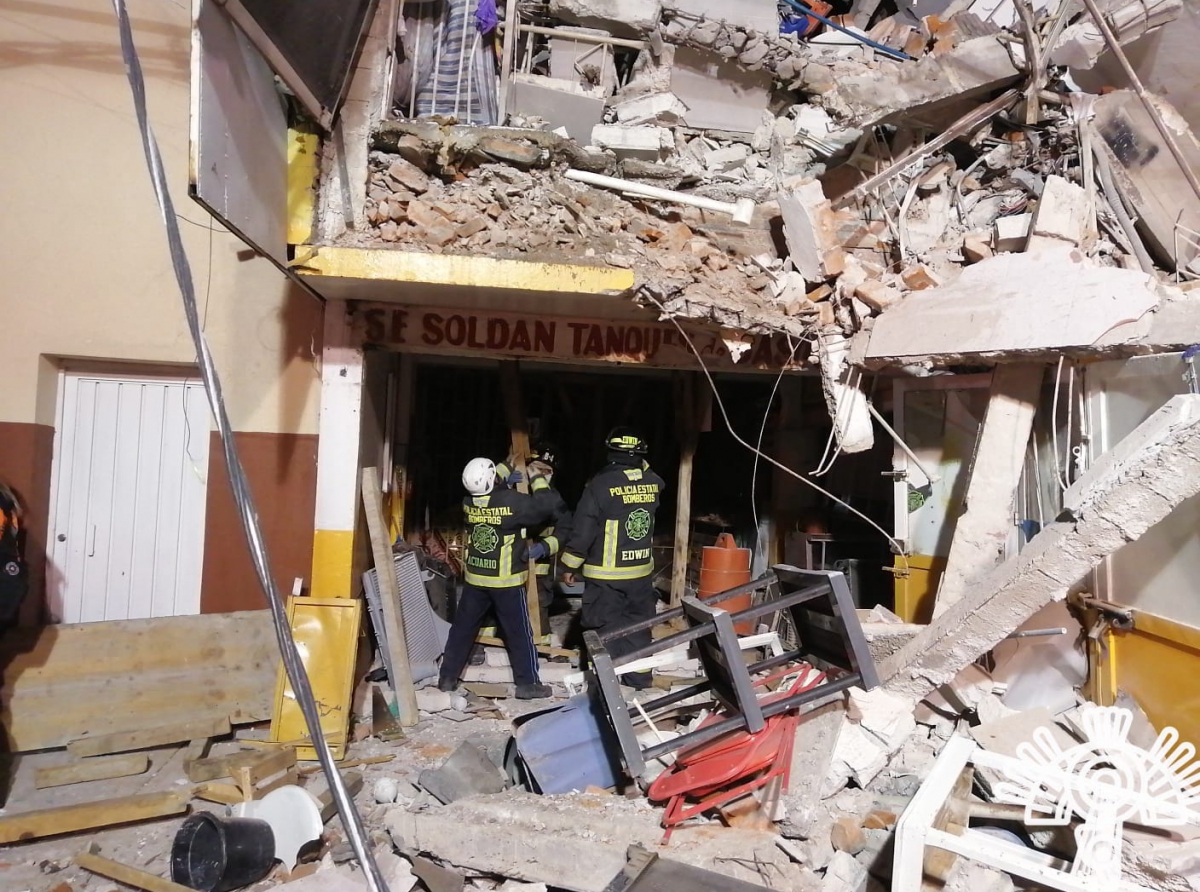 Suman dos muertos en la explosión registrada en la ciudad de Puebla 