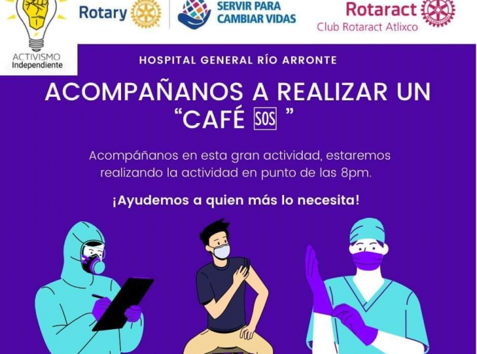 Club Rotaract Atlixco hace entrega de café y pan en el Complejo Gonzalo Río Arronte 