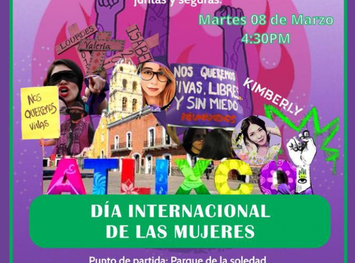 Red Feminista de Atlixco invita a marcha para conmemorar el 8M 