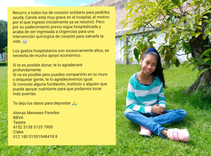 Familia atlixquense solicita apoyo para solventar gastos médicos de Carole, menor de 12 años quien requiere una operación.  