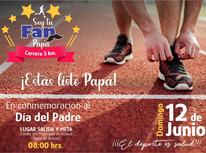 Participa en la carrera conmemorativa del día del padre en Atlixco.