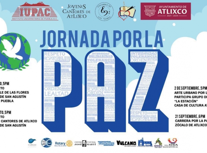 Jornada de la paz en Atlixco, busca crear generaciones empáticas y solidarias  y solidarias