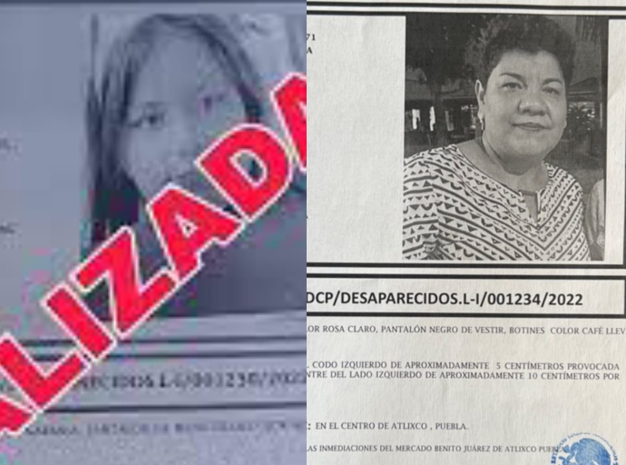 Dos mujeres de Atlixco desaparecidas ya fueron encontradas 