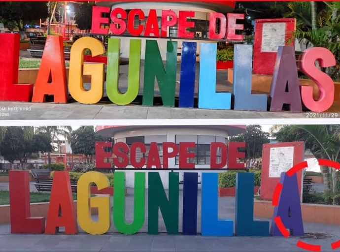 Se roban las letras turísticas de “Lagunillas”