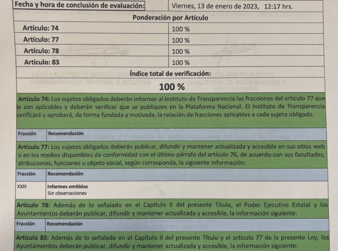 Certificada al 100%, la transparencia en Izúcar de Matamoros