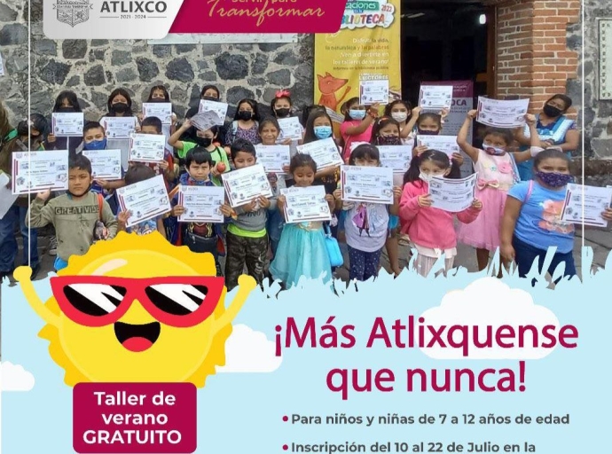 Curso de verano gratuito en la biblioteca municipal de Atlixco, conoce los detalles 