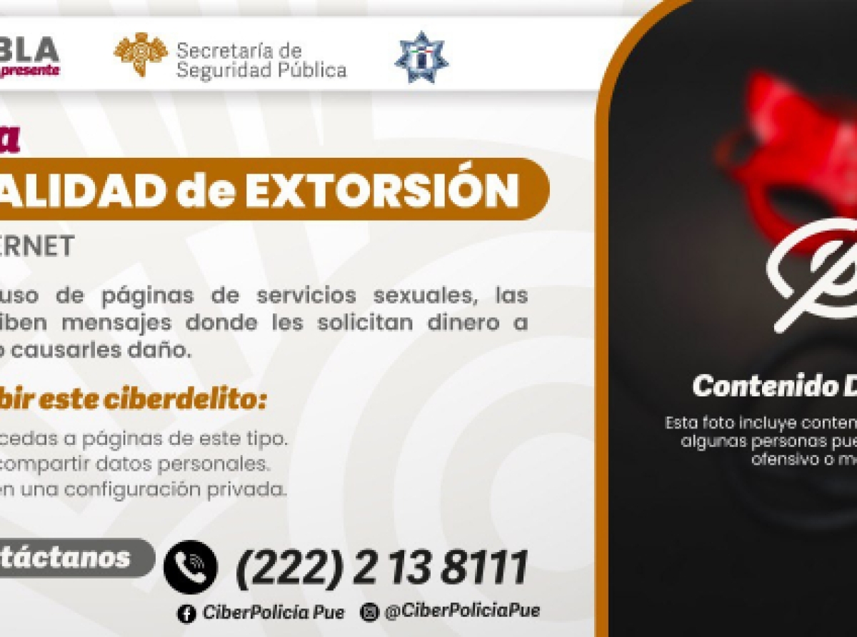 Detecta SSP nueva modalidad de extorsión mediante uso de páginas de servicios sexuales