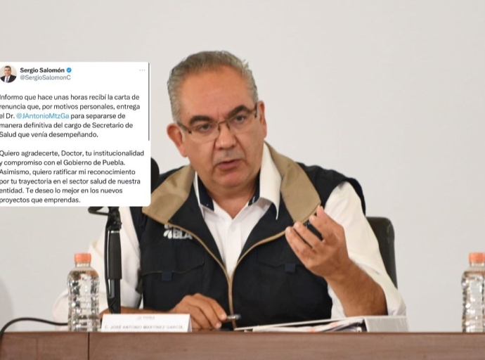 Confirman renuncia de José Antonio Martínez a la Secretaría de Salud Puebla