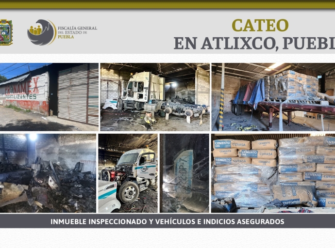 En Atlixco localizan bodega con unidades con reporte de robo 