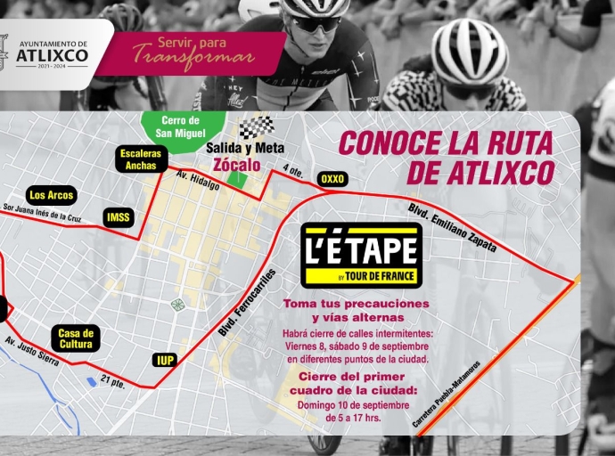 ¡Que no se te pase! hay cierren en calles de Atlixco por evento ciclista 