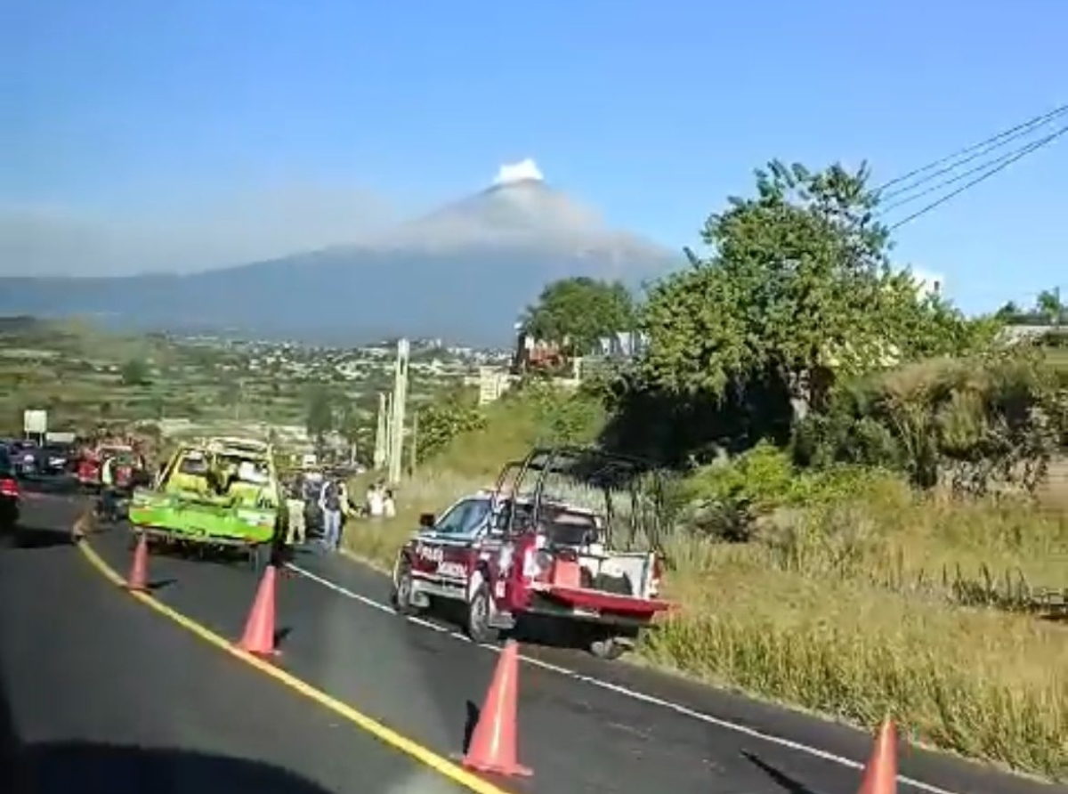 Ocurre fuerte accidente en la federal Atlixco 