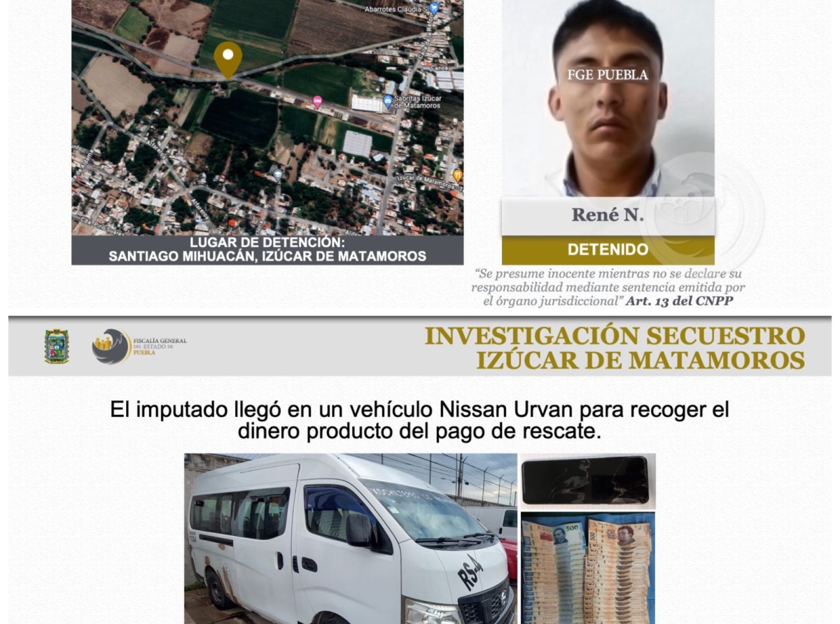 René N. fue detenido por ser el principal sospechoso de asesinar y calcinar a una mujer en Izúcar de Matamoros 