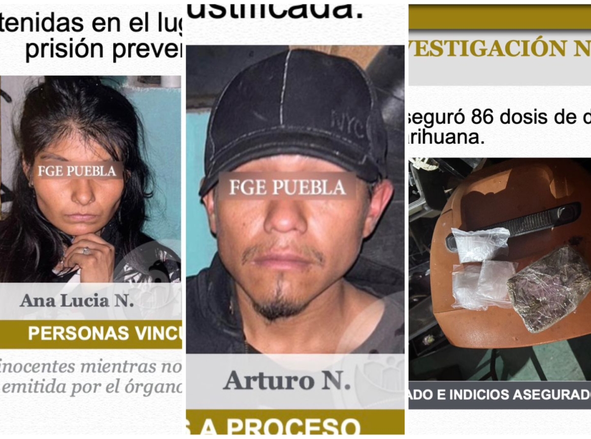 Ana Sofia N. y Arturo N. fueron detenidos en Atlixco por el delito de narcomenudeo