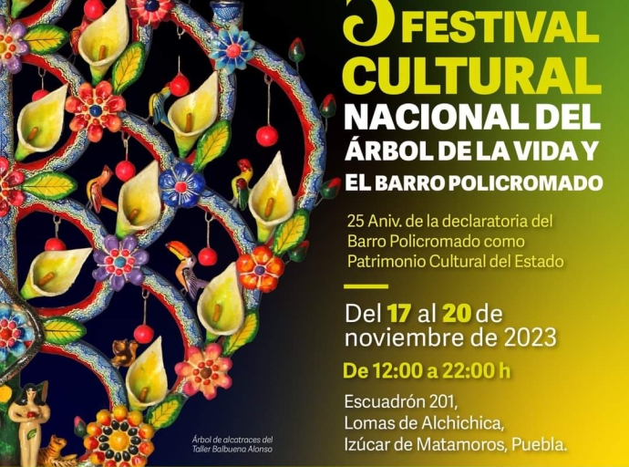 Anuncia Irene Olea anuncia el quinto Festival del árbol de la vida y el barro policromado