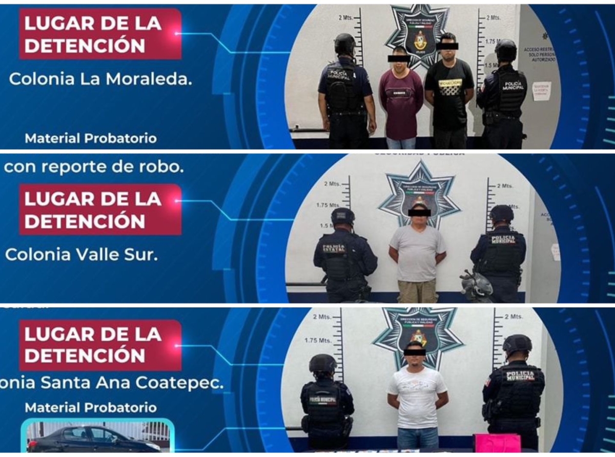 Policía municipal de Atlixco recupera vehículos con reporte de robo y detiene a dos masculinos que portaban arma de fuego sin permiso