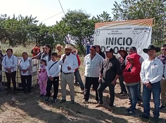 Edil de Atzitzihuacán inicia importante obra para dotar de agua potable a la población