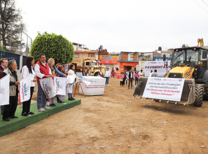 El gobernador Segio Salomón da banderazo de inicio de obra de bulevar Niños Héroes en Atlixco