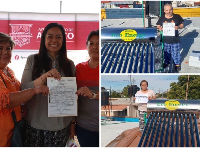 Beneficiarios en Atlixco reciben calentadores solares para cuidar la economía y el medio ambiente