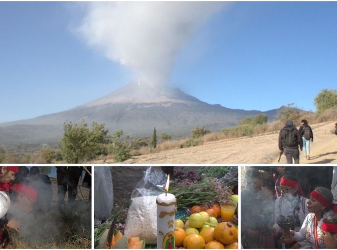 Entre cenizas y alegría: La comunidad de Santiago Xalitzintla honra al Volcán Popocatépetl