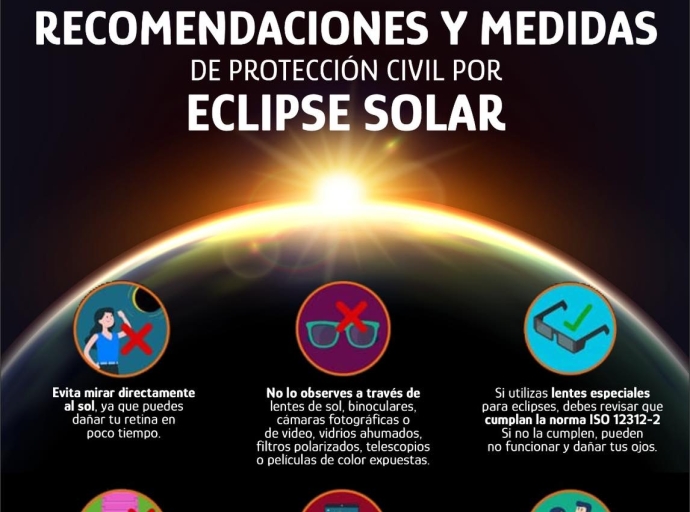 PC de Atlixco emite varias recomendaciones ante el próximo eclipse solar 