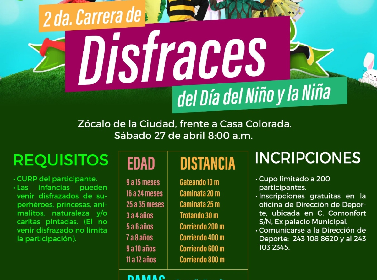 Izúcar de Matamoros Invita a la Segunda Carrera de Disfraces para Celebrar el Día del Niño