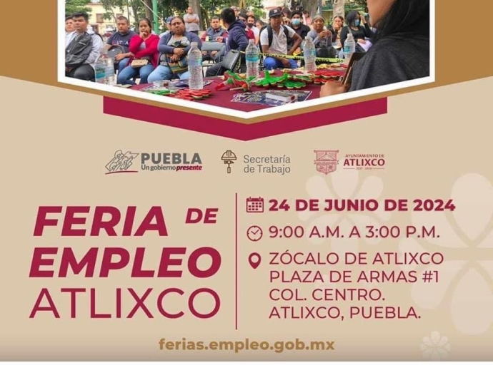 En Atlixco, anuncian la Sexta Feria del Empleo 