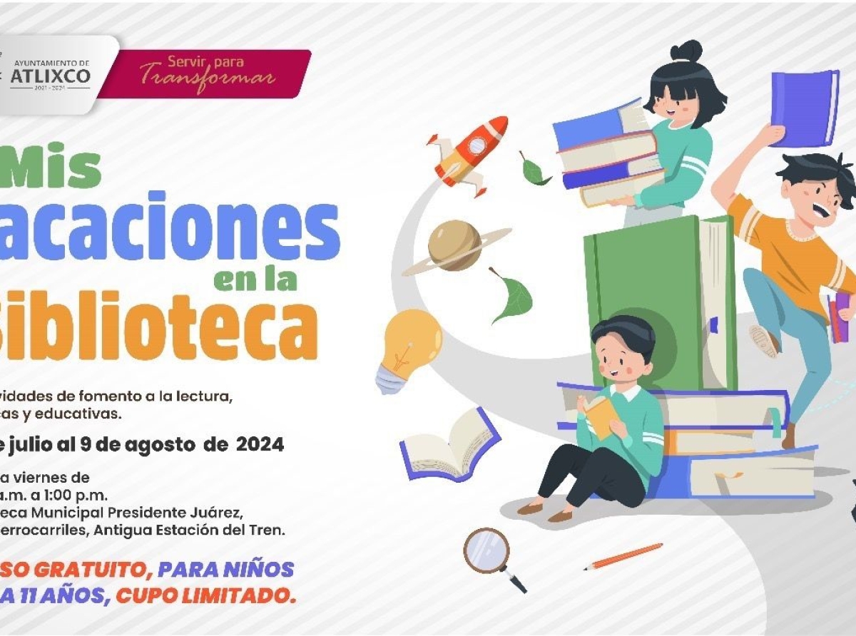 Niños atlixquenses a leer con "Mis vacaciones en la biblioteca"