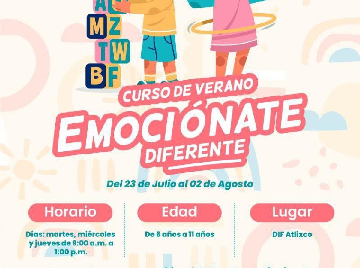 DIF municipal invita a la niñez atlixquense a su curso de verano diferente