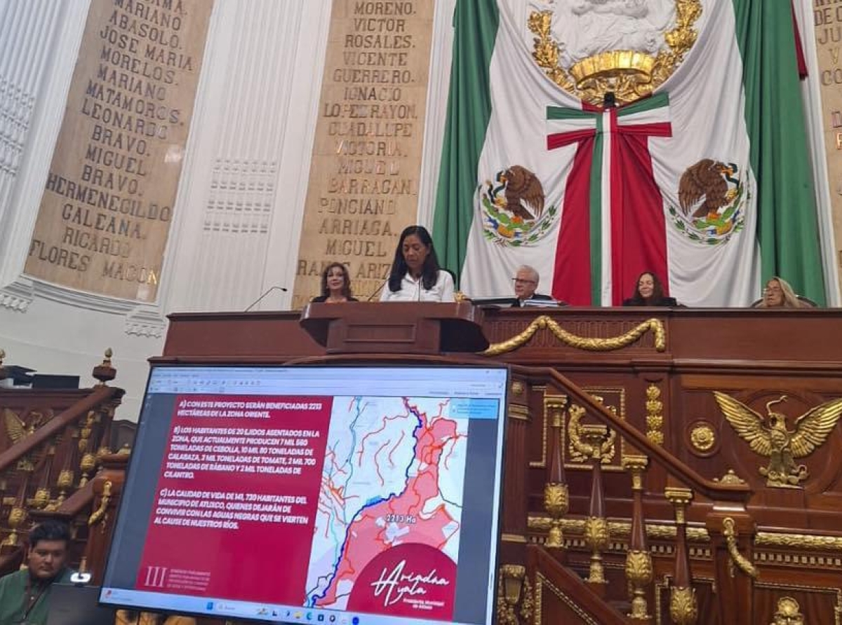 Ariadna Ayala presenta proyecto para el saneamiento del agua de Atlixco ante el Congreso de la Ciudad de México 