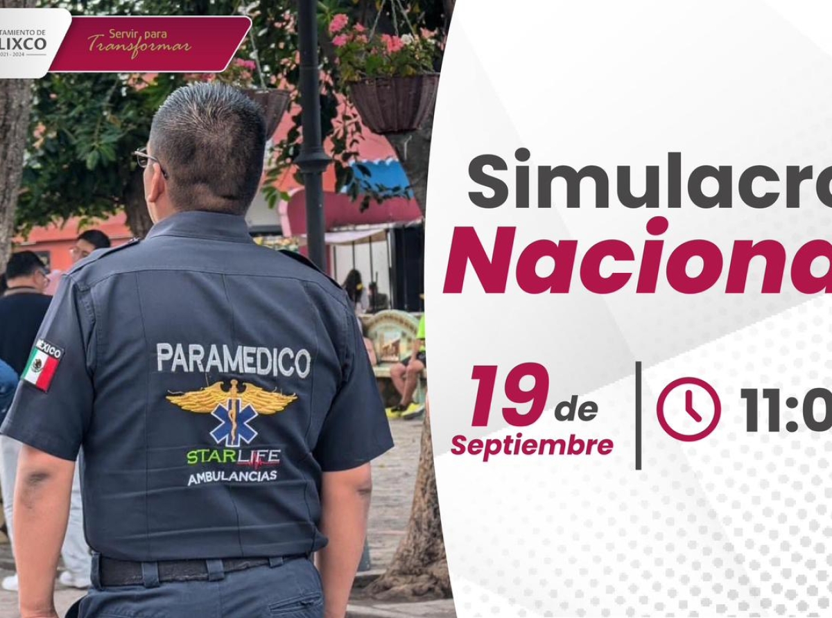 Atlixco está listo para el Simulacro Nacional del 19 de septiembre 2024