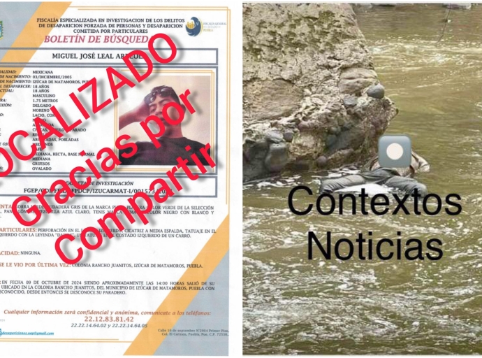 Encuentran sin vida a joven desaparecido en el río Nexapa, Izúcar de Matamoros