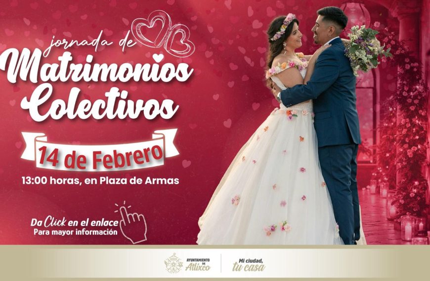 Cásate gratis en Atlixco este 14 de febrero